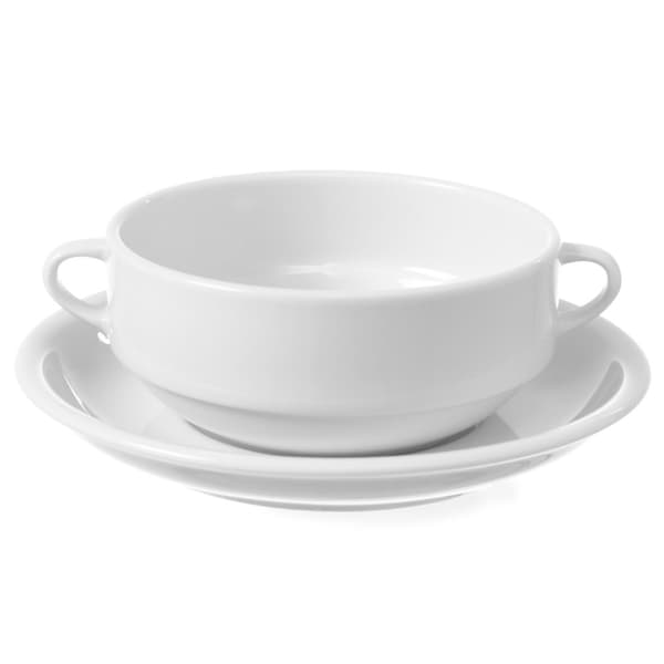 Porcelænsunderkop til OPTIMA bouillonkop, diameter. 170mm sæt af 12 stk. - Hendi 770931