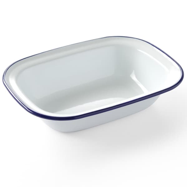 Rektangulært emaljeret fad, hvidt 215x160 mm Hendi 621219