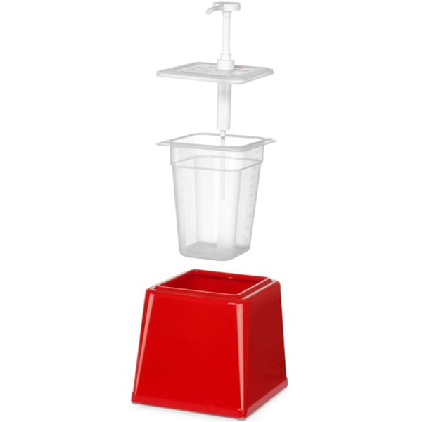 Ketchupsåsdispenser med pump 2,5 l röd - Hendi 203521
