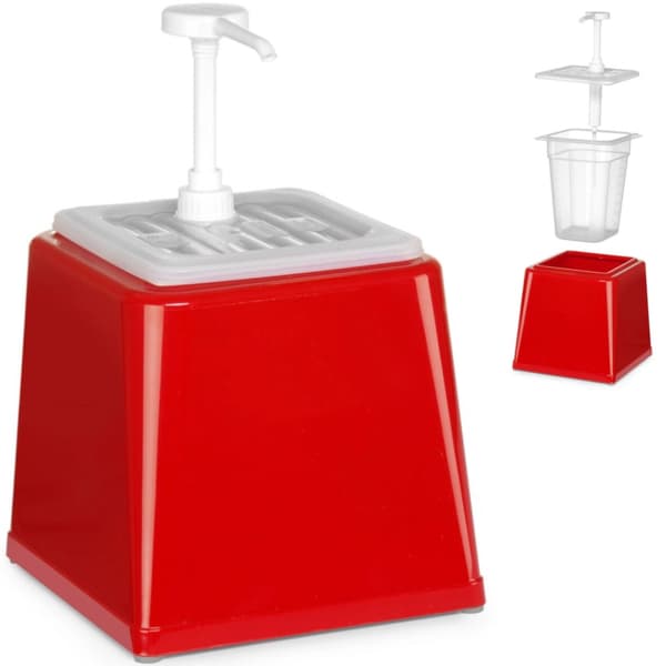 Ketsuppikastike-annostelija pumpulla 2,5l punainen - Hendi 203521