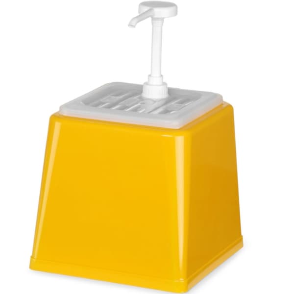 Sinappikastike-annostelija pumpulla 2,5l keltainen - Hendi 203538