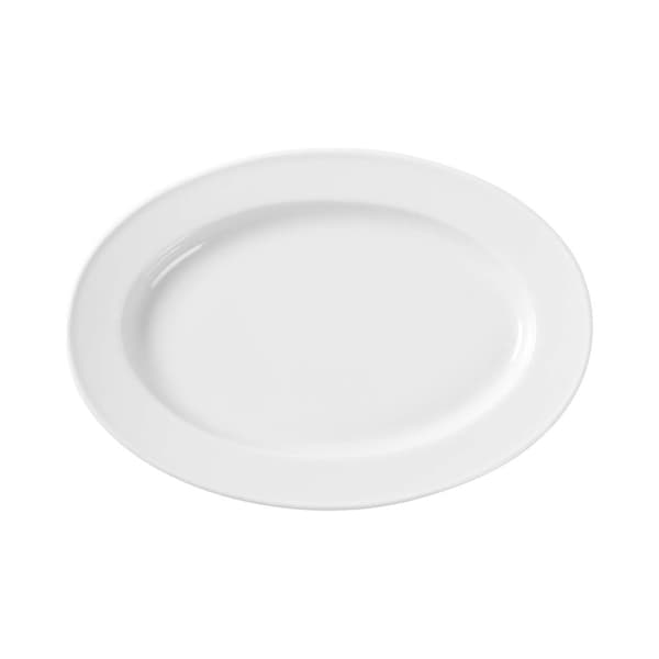 Oval serveringsfat Bianco 390x270 mm (6 st)