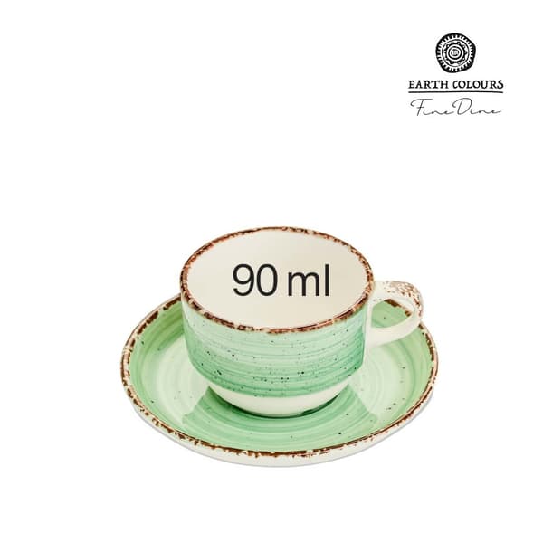 Kopp med fat Nefryt 90 ml (4 st)