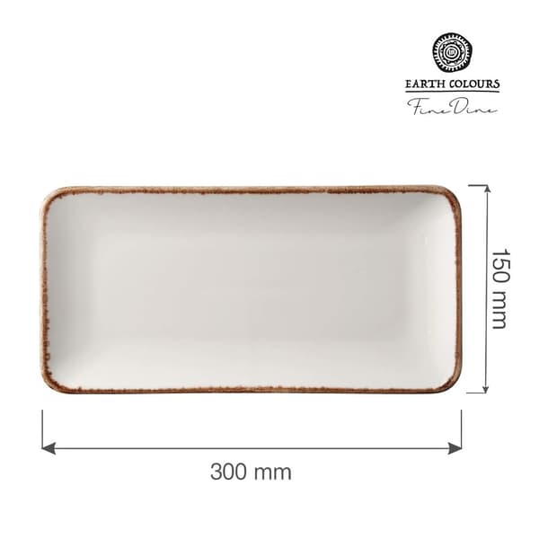 Rektangulær Tallerken Vanilje 300x150 mm (4 stk)