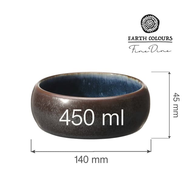Skål Goro Brown Blue, 140 mm (4 st)