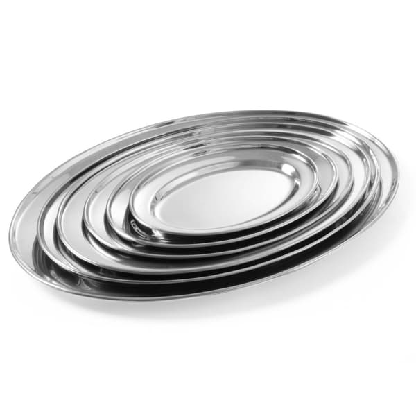 Stålfat för kött och pålägg, oval, längd 19 cm - Hendi 404003