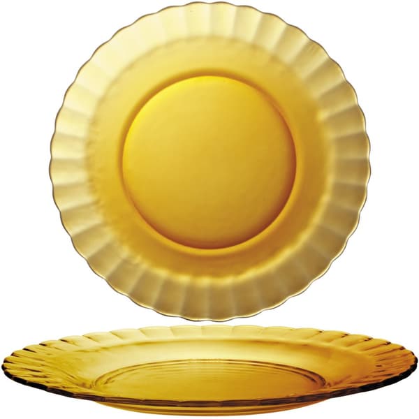 Duralex PICARDIE AMBER desserttallerken, orange, diameter 205 mm - sæt med 6 stk.