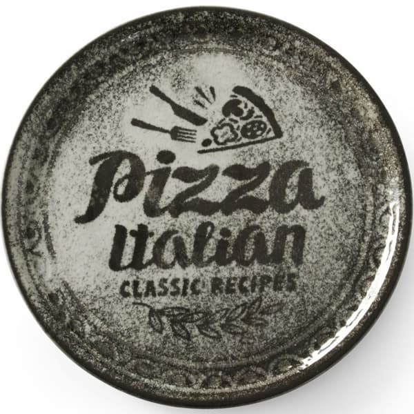 Recept Collection Svart porslin pizza tallrik, diameter. 33 cm - set med 6 st.