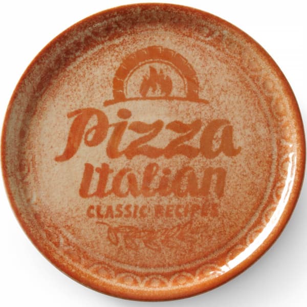 Receptsamling Tegelröd pizzatallrik i porslin, diameter. 33 cm - set med 6 st.