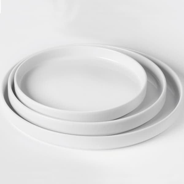 OSLO tallrik med hög kant, vit 240 x 26 mm - set om 6 st.