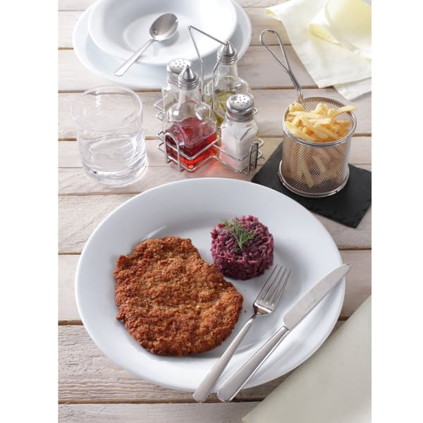 OPTIMA spaghetti tallerken, hvid porcelæn, diameter 260mm sæt med 6 stk. - Hendi 770948