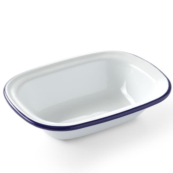 Rektangulært hvidemaljeret fad 175x130 mm Hendi 621202