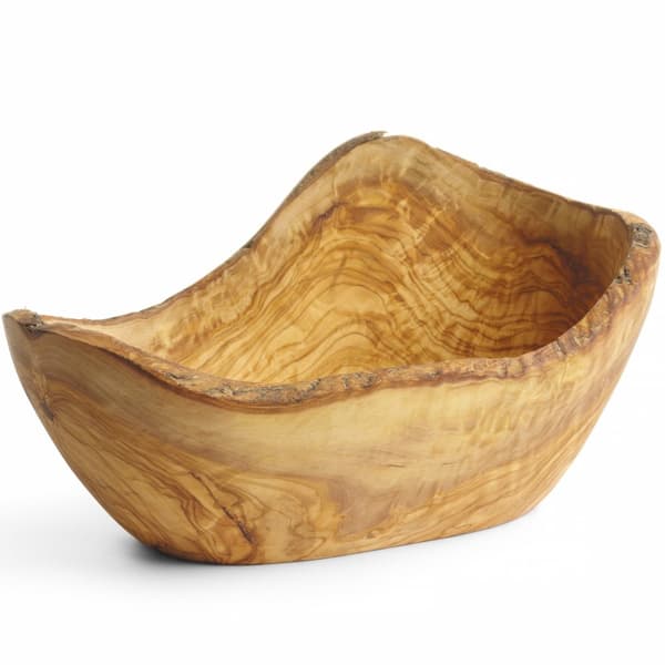 Dekorativ dekorativ skål af oliventræ, 300 x 190 x 110 mm