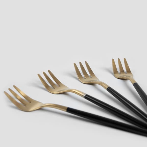 Gaffelsæt | NOIA | guld med sort finish | 4 stk. | 725692