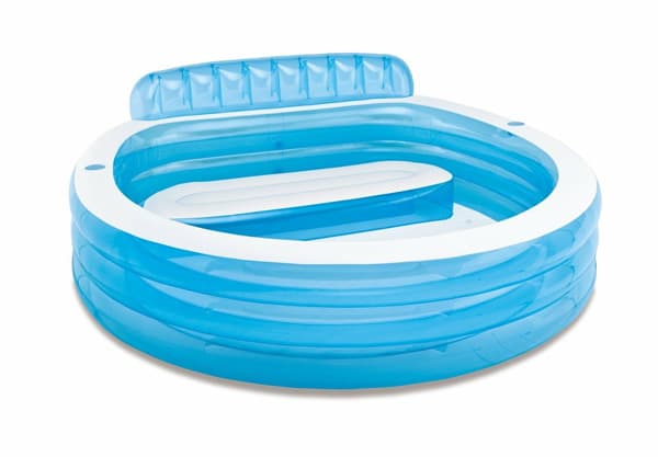 Oppustelig pool 229 x 218 x 79 med bænk #57190 INTEX