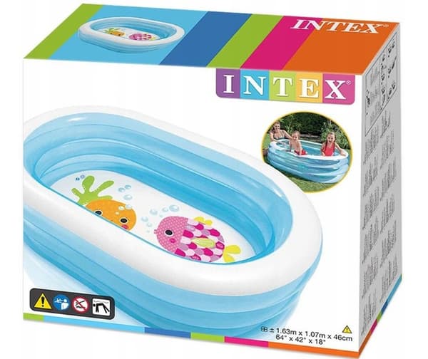 Intex puhallettava uima-allas 163 x 107 x 46 merieläimet #57482NP