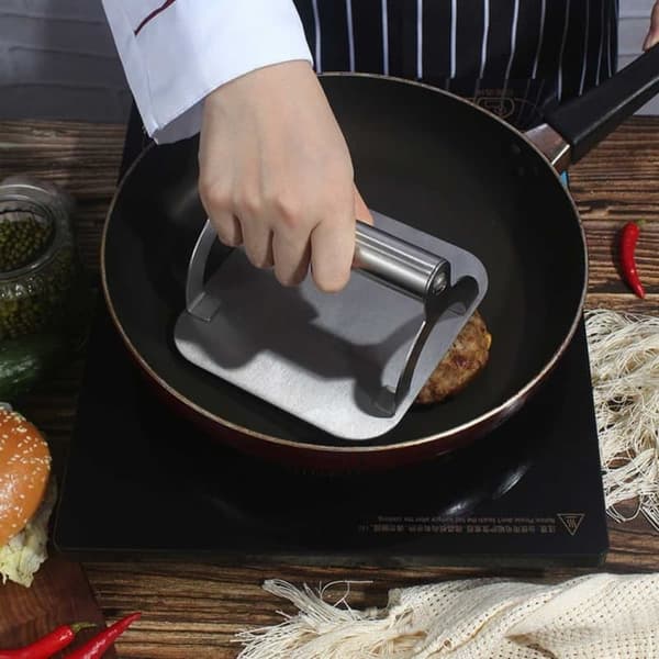 Smashjärn 100% Rostfritt Stål – Hamburgerpress för Grill och Spis