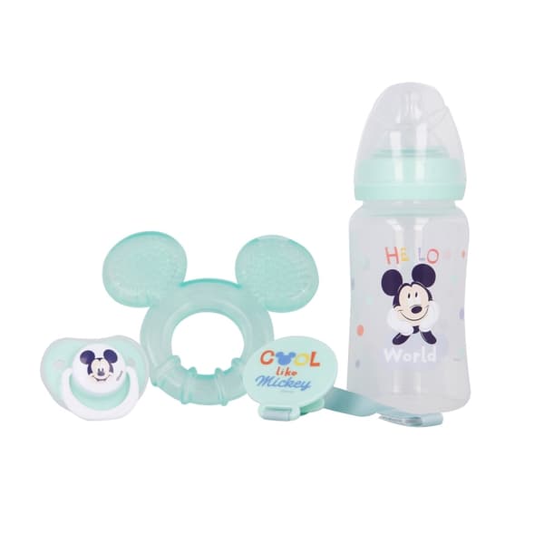 MussePigg-Babyset(flaskamednippel240ml,anatomisknapp,bitring,bitringhållare)(Cool)