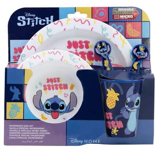 DisneyStitch-5-piecemicrowave-safedishsetfromthePalmscollection(plate,bowl,cup,fork,teaspoon)