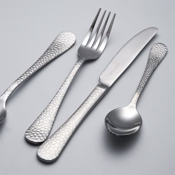 Bestickset - ARTHUR MARTIN - AM4463 - 24 delar - Rostfritt stål - Hamrad finish