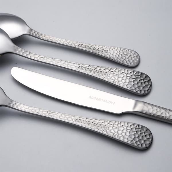 Bestickset - ARTHUR MARTIN - AM4463 - 24 delar - Rostfritt stål - Hamrad finish