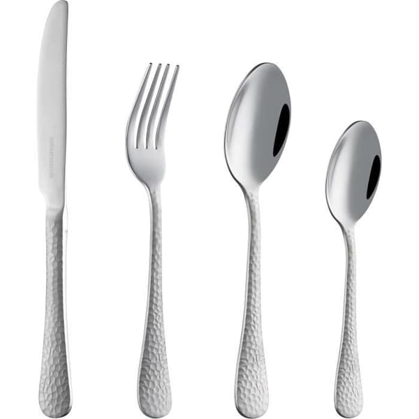 Bestickset - ARTHUR MARTIN - AM4463 - 24 delar - Rostfritt stål - Hamrad finish