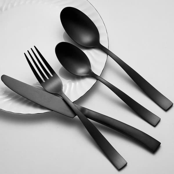 Bestickset - ARTHUR MARTIN - AM5136 - 24 delar - Rostfritt stål - Svart finish
