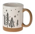 Miniatyrbild 1 av 3: Keramisk julmugg med julgranar för kaffe 9,5x11x8 cm 1 st.