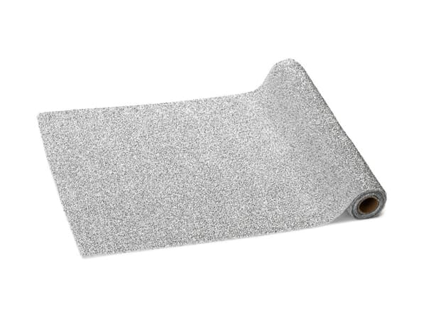 Löpare i metallisk silver, 0,36 x 3 m