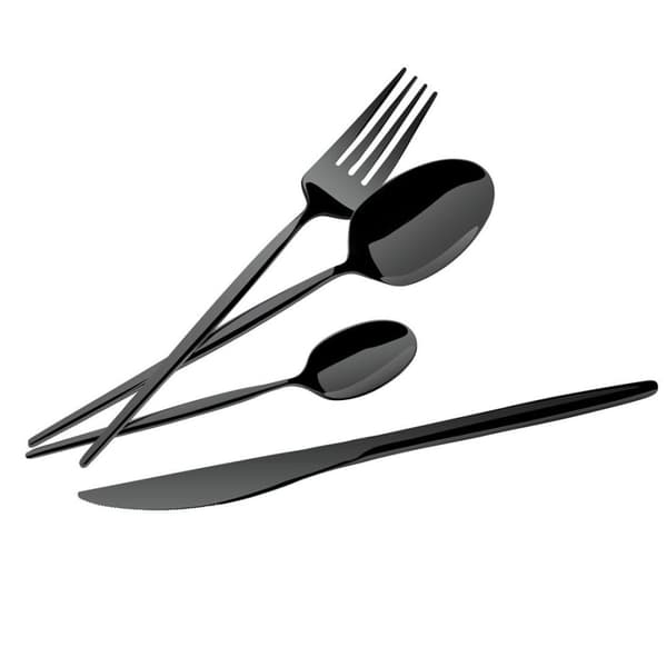 Bestik 24 dele. Berlinger Haus Bh-3069 Skinnende Sort Lumarko!