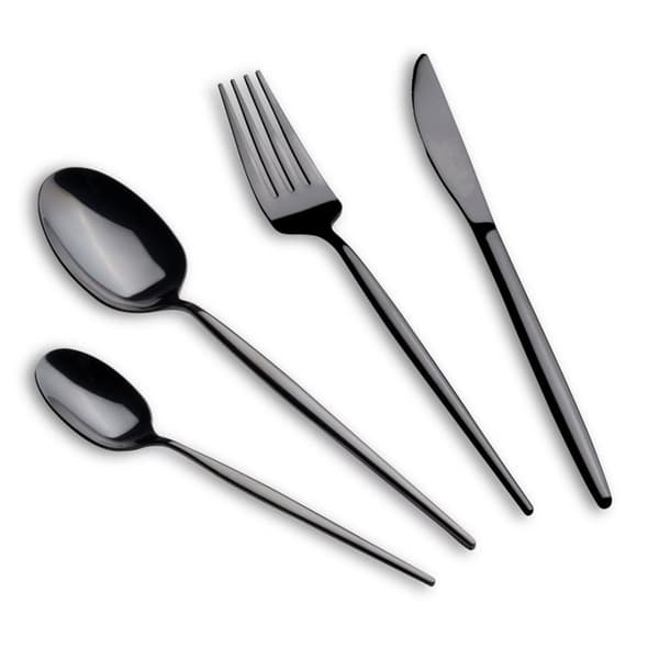 Bestik 24 dele. Berlinger Haus Bh-3069 Skinnende Sort Lumarko!