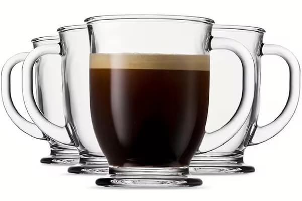 Kopper, glas, kopper, kaffe, te, desserter, LUXITO, 450 ml, sæt med 6