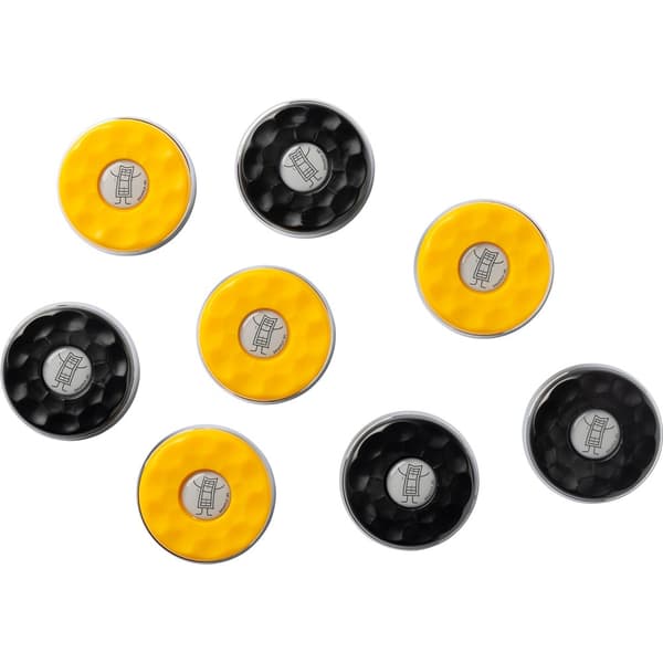 Shuffleboard pucks sæt 4 x sorte og 4 x gule