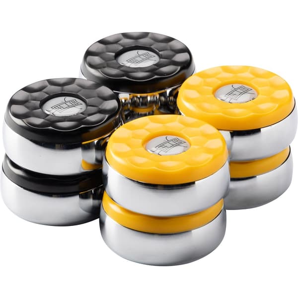 Shuffleboard pucks sæt 4 x sorte og 4 x gule