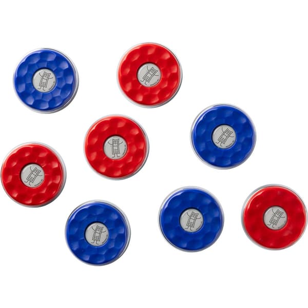 Shuffleboard pucke sæt 4 x blå og 4 x rød