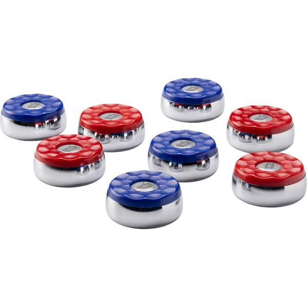 Shuffleboard pucke sæt 4 x blå og 4 x rød