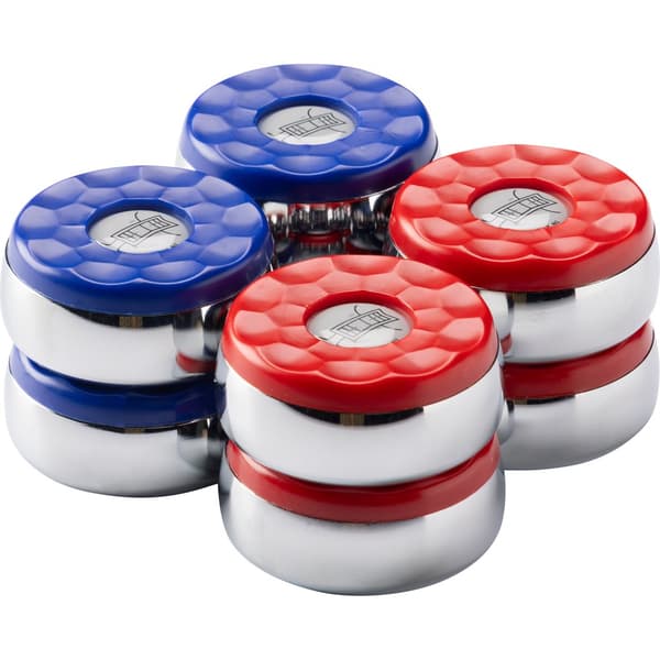 Shuffleboard pucke sæt 4 x blå og 4 x rød