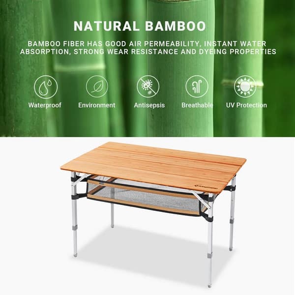 KING CAMP Campingbord Bambu 100 x 65 cm