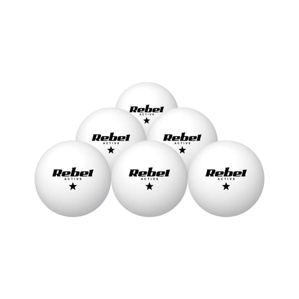 Bordtennisbollset *, ABS-material, 6 st, REBEL ACTIVE