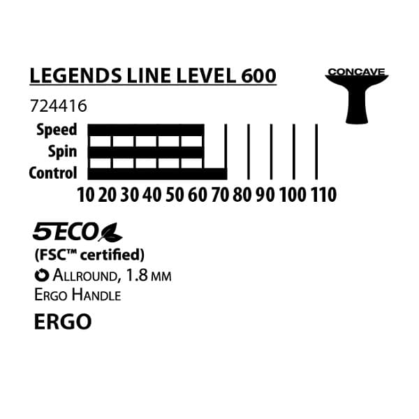 DONIC Legends 600 FSC pöytätennismaila