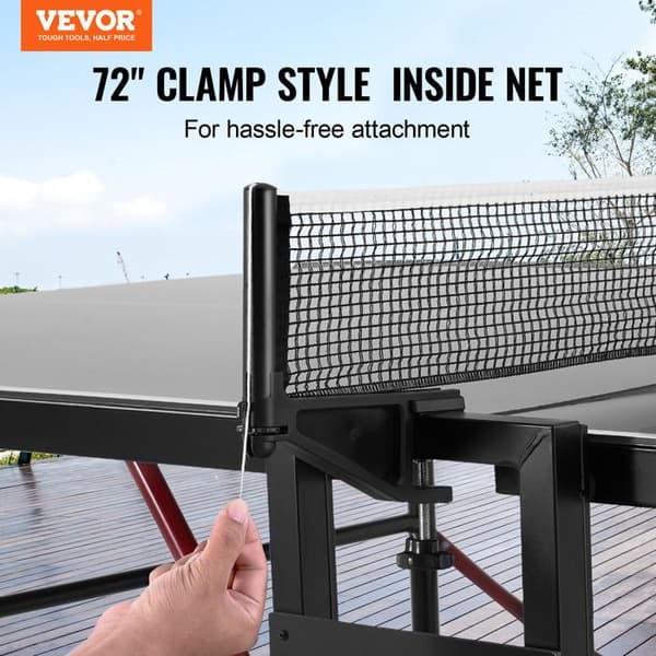 Ping Pong Bord-VEVOR-All Weather Bärbart Aluminium Vikbart Bordtennisbord med Quick Release Net