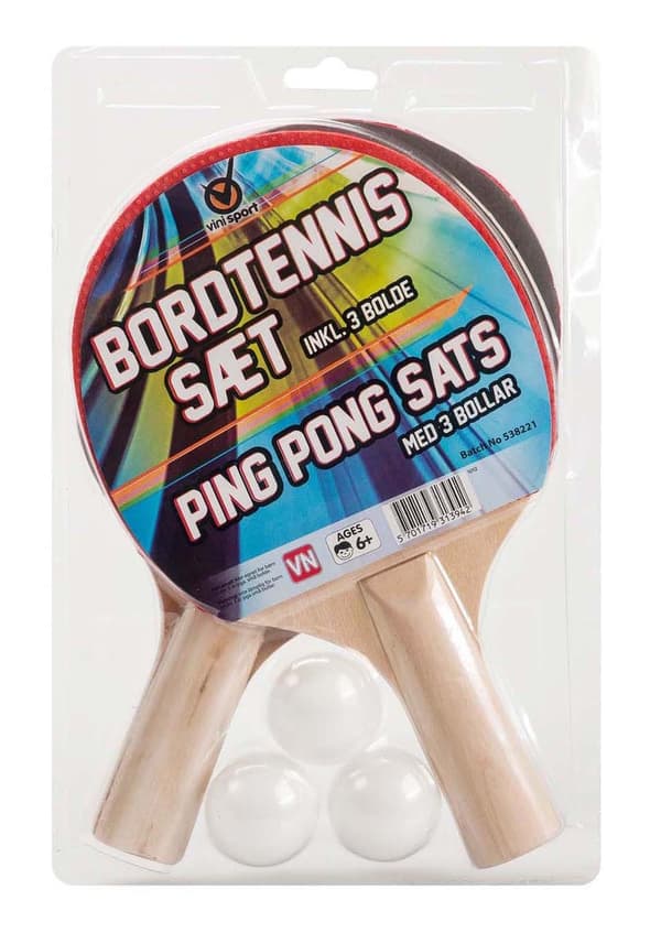 Vinisport Bordtennis set med 2-Rack