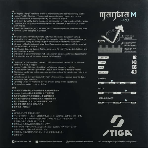 Bordtennisgummi Mantra Pro M