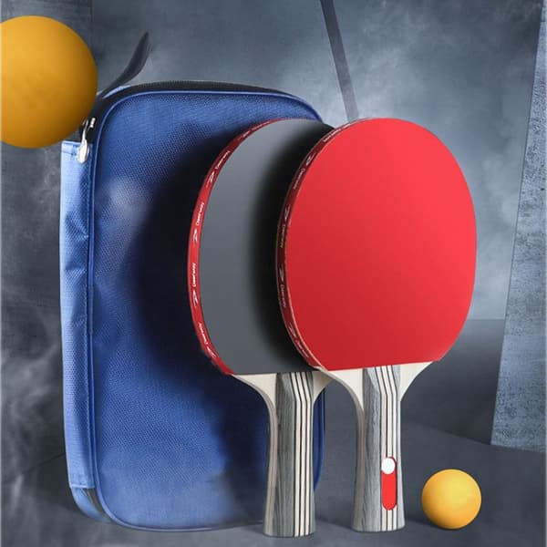 Pingisracket, 2 bordtennisracketar + 3 bollar + 1 väska, professionell pingisracket (nybörjarspel)