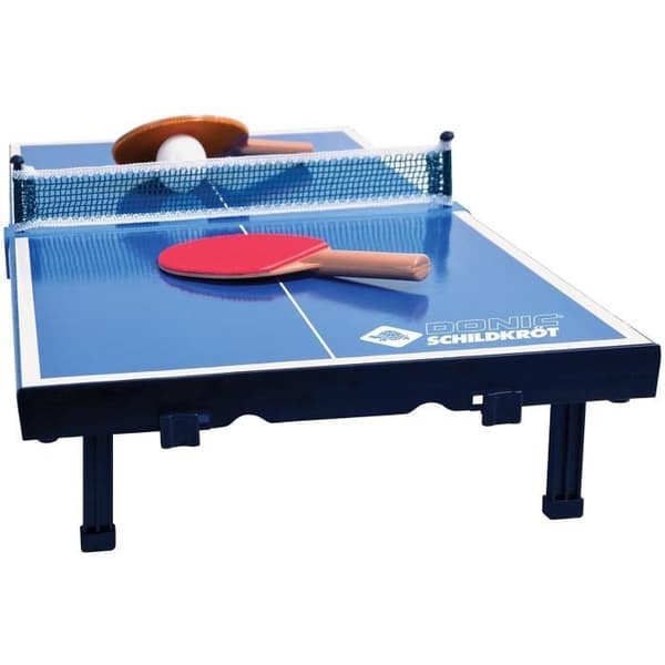 Minibordtennis/pingisbord - SCHILDKRÖT - 2 racketar och boll ingår - L 66 x D 33 x H 9 cm