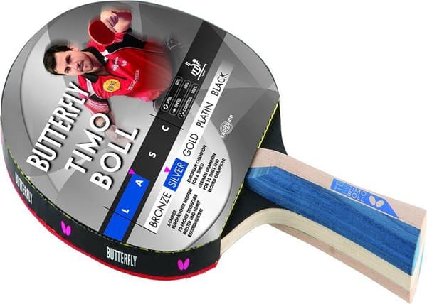 Terfly But Timo Boll Silver Bordtennisracket + Bordtennisväska + 3 ITTF R40 bollar + Bordtennis