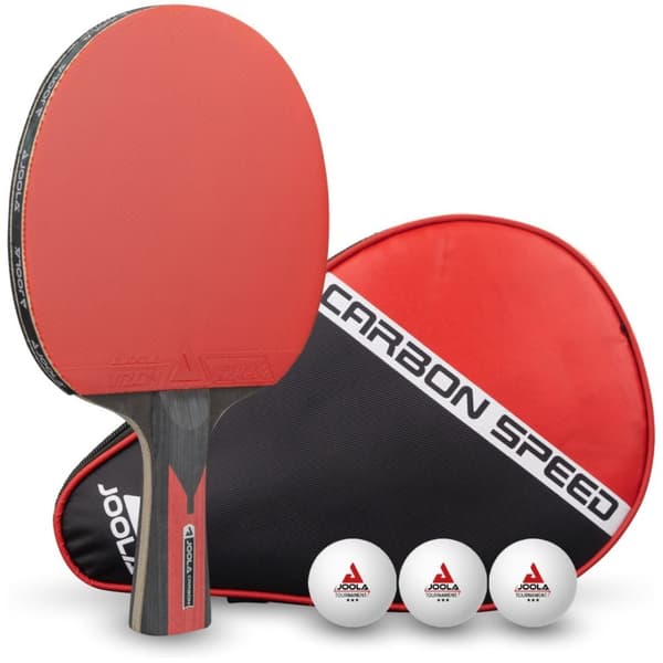 Set: Paddla, Bordtennisracket, Skydd, JOOLA Carbon Speed ​​​​Balls