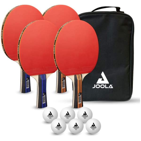 Pöytätennismailat, 4 osaa, pöytätennispallojen päällinen JOOLA Family Adv