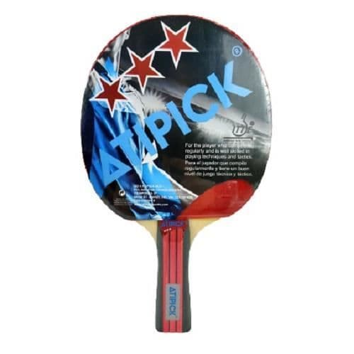 Atipick bordtennisbat 3 stjärnor gummi röd/svart