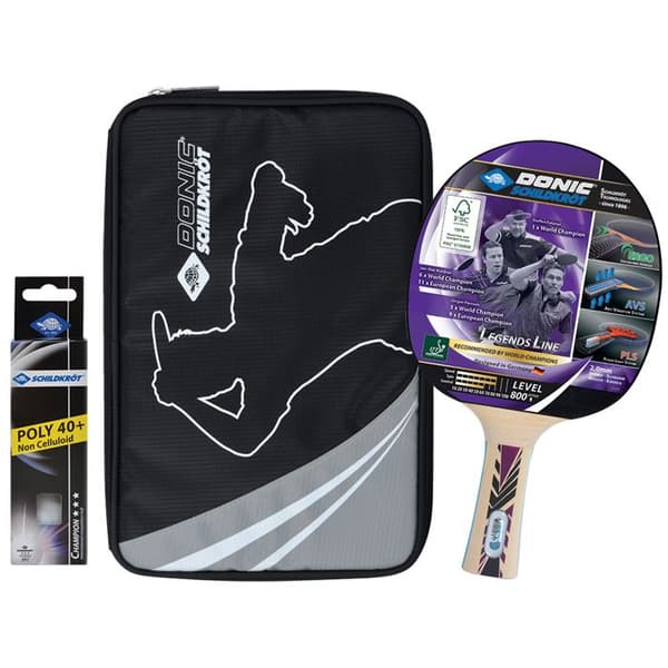 Bordtennis set - Schildkröt - Legends 800 - Offensiv racket - 3 bollar - FSC-certifierat